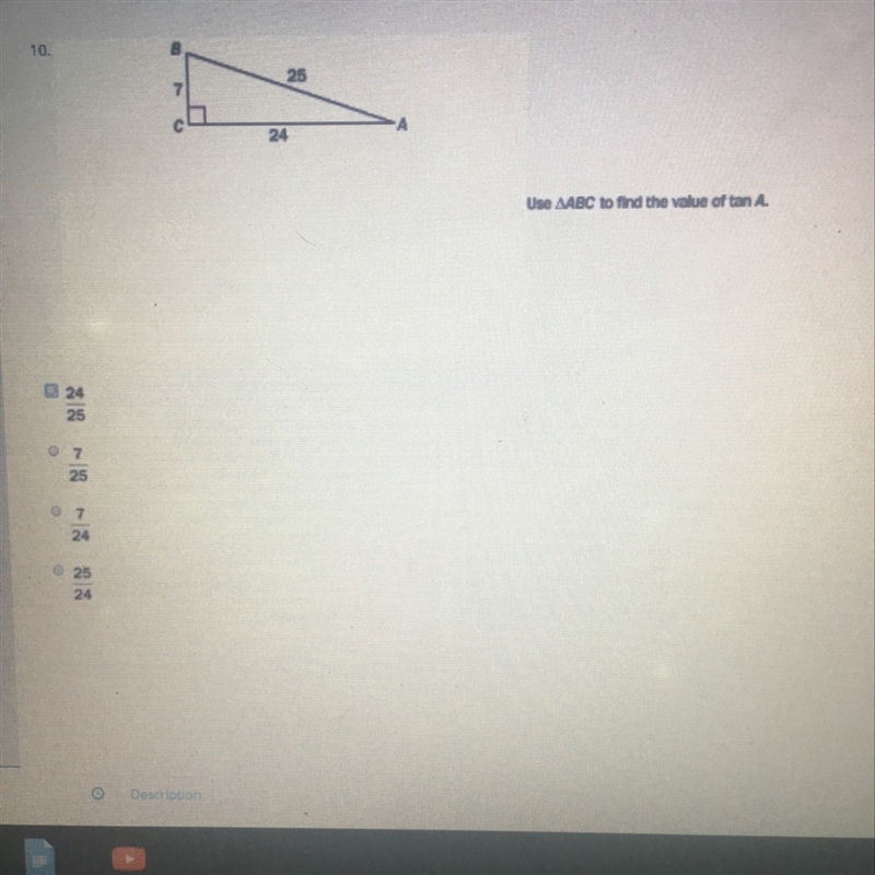 Use triangle abc to find the value of tan A please help I posted the picture with-example-1