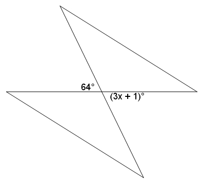 Find the value of x. A) 21 B) 27 C) 31 D) 34-example-1