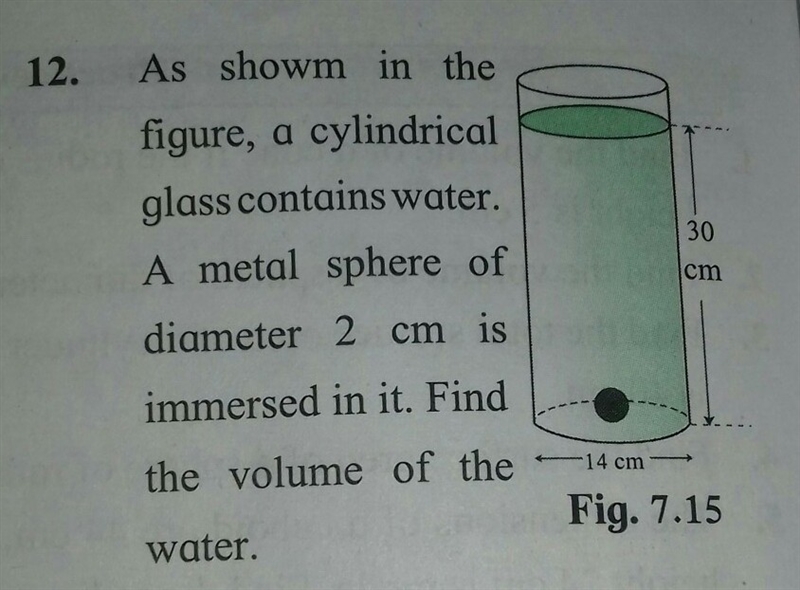 as shown in the figure a cylindrical glass contains water a metal sphere of diameter-example-1