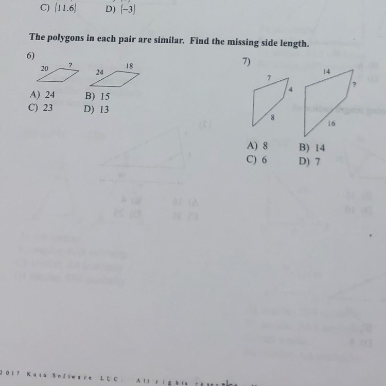 Please find the missing side lengths-example-1