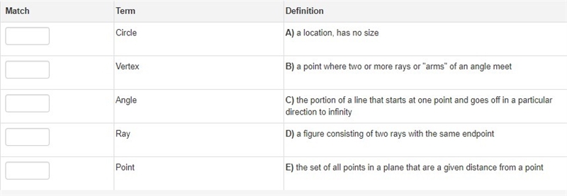 Match The Following Terms-example-1