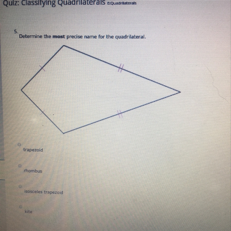 Determine the most precise name for the quadrilateral-example-1