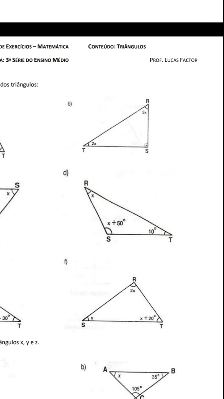 Determine o X do triângulo na questão b-example-1