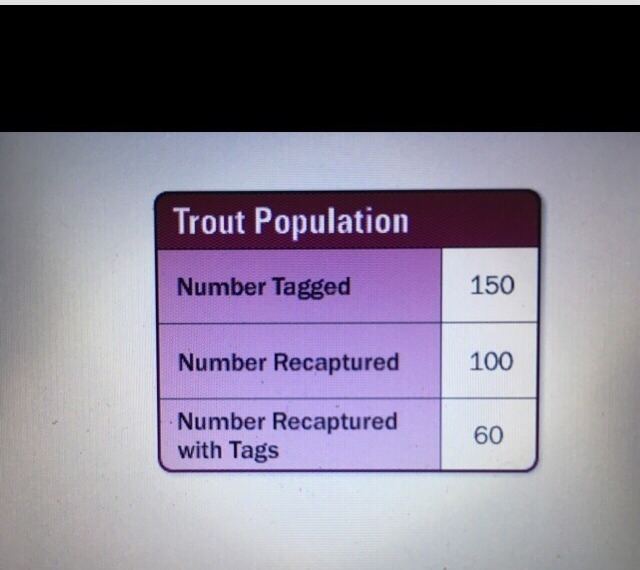 The table shows the results of a biologist who captures and tags lake trout, and then-example-1