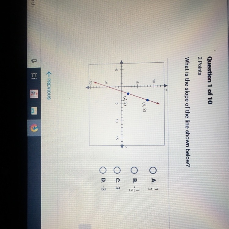 What is the slope of the line shown below? (4,8) (2,2)-example-1