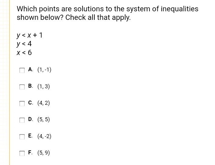 Which points are solutions??-example-1