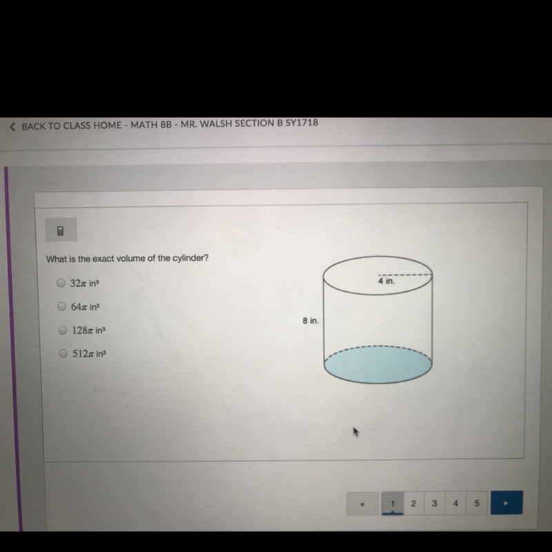 What is the exact volume of the cylinder?-example-1