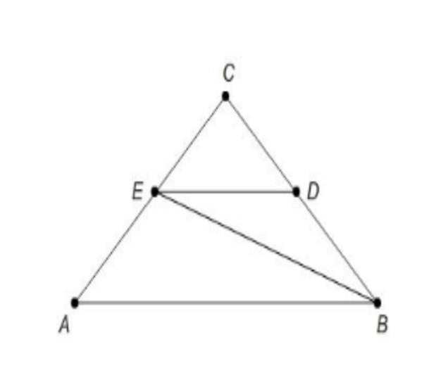 Given that segment ED ∥ segment AB, ∠CED ≅∠CDE, m∠CAB = 22° , m∠ABE = 11°, and m∠ACB-example-1