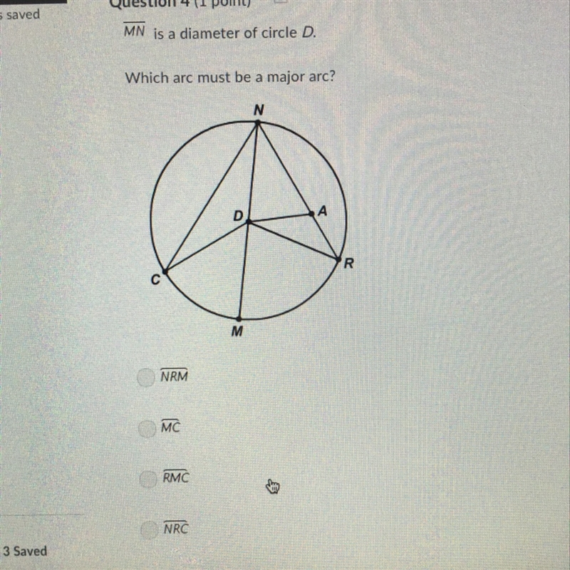 Which arc must be a major arc?-example-1