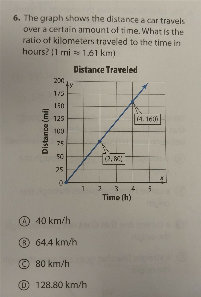 the graph shows the distance a car travels over a certain amount of time. what is-example-1