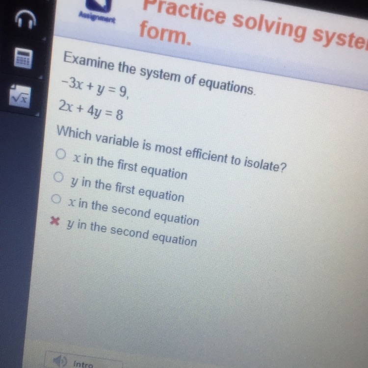 Which variable is most efficient to isolate?-example-1