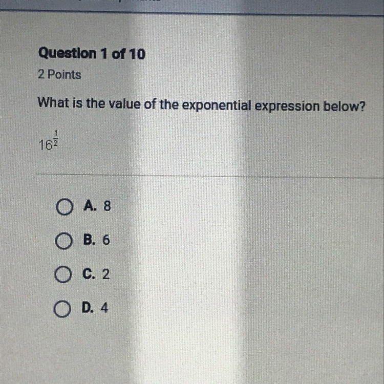 What is the value of the exponential expression below?-example-1