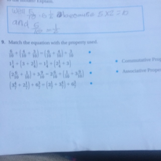 Match the equation with property used-example-1