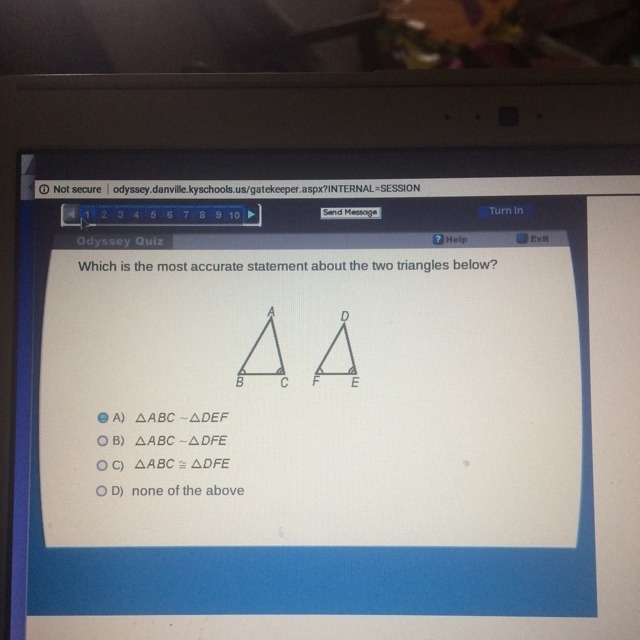 Which is the most accurate statement about the two triangles below-example-1