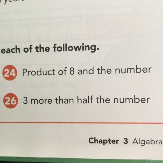 Write an expression for number 26 if x is an unknown number-example-1