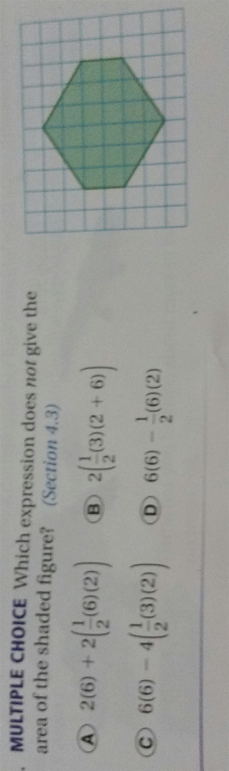 Which expression does not give the area of the shaded figure?-example-1