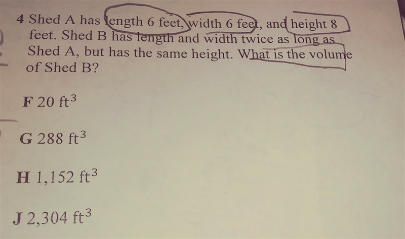 What is the volume of shed B?-example-1