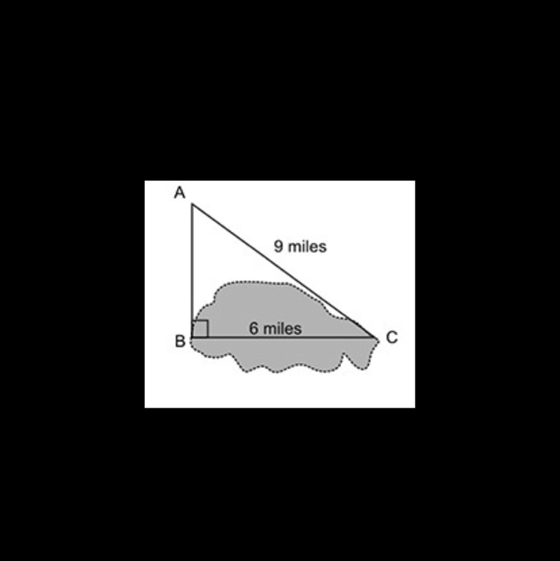 which of the following options is closest to the distance in miles between points-example-1