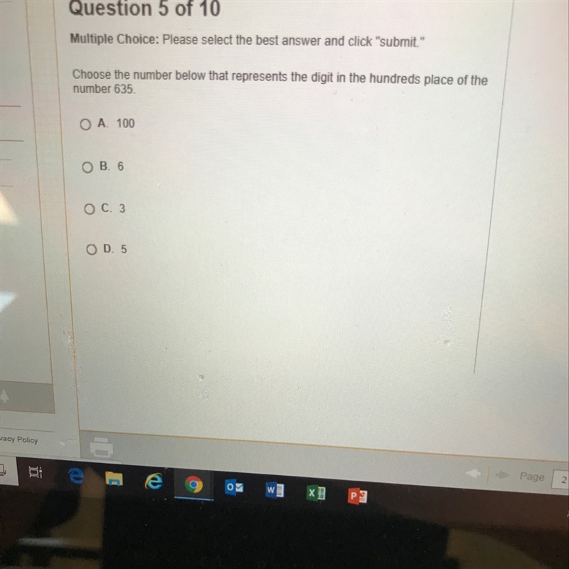 Choose the number below that represents the digit in the hundreds place of the number-example-1