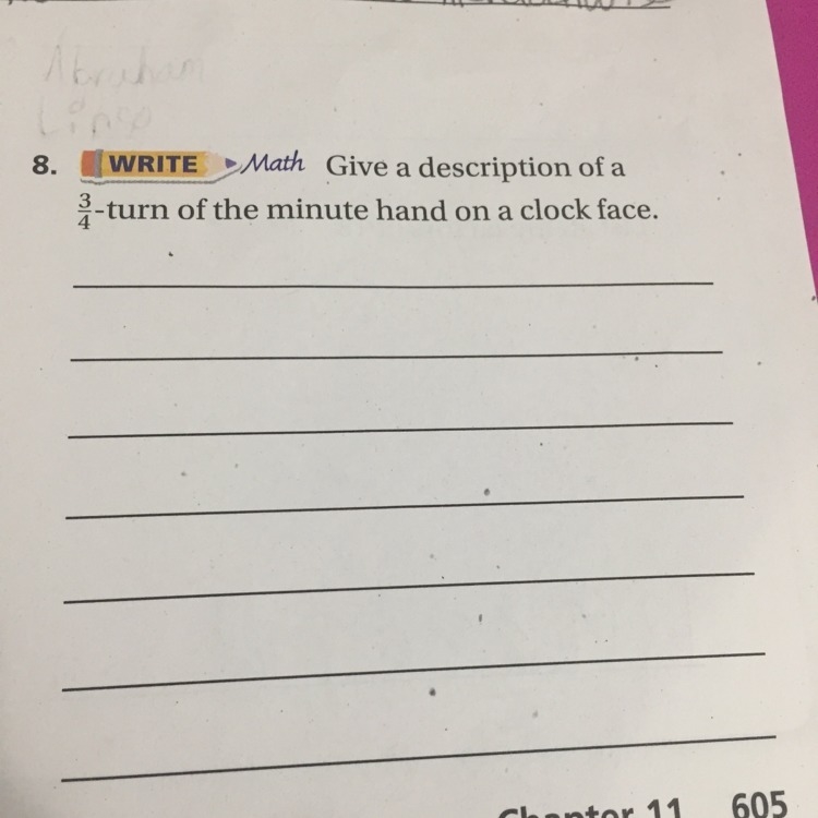 Help! This question is about Angles and Fractional Parts of a circle. It’s about 3/4 of-example-1