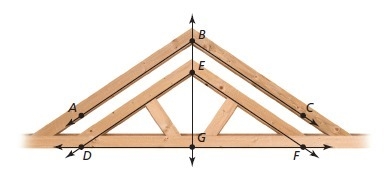 In the roof truss, line BG bisects ∠ABC and ∠DEF, m∠ABC= 112°, and ∠ABC≅∠DEF. Find-example-1