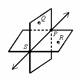 Which diagram shows plane PQR and plane QRS intersecting only in QR-example-1