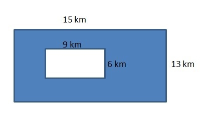 Find the area of the blue region-example-1