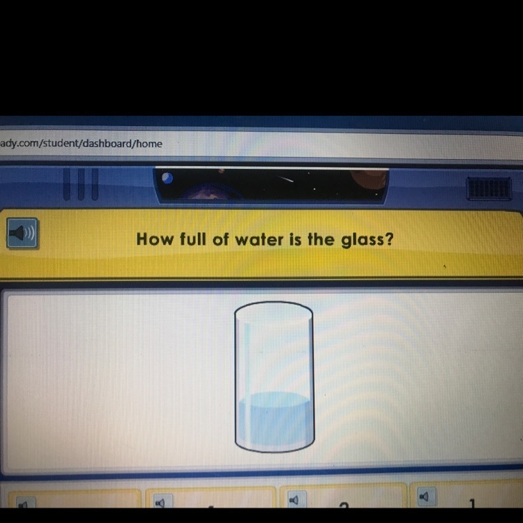 How full of water is the glass? 2/3 1/3 2/1 1/2-example-1