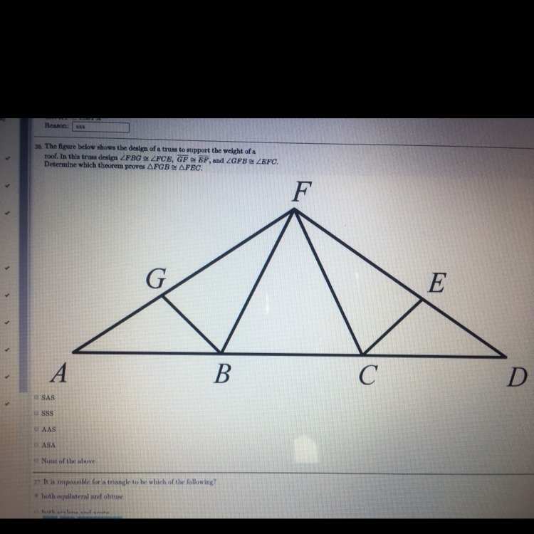 The figure below shows the design of a truss to support-example-1