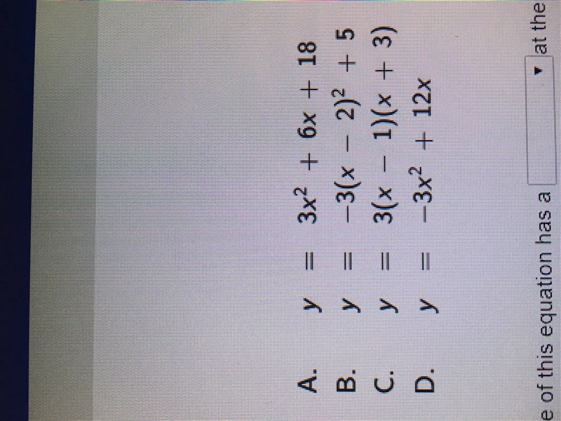 Select the correct answer from each drop-down menu. Consider the equations below. Use-example-1