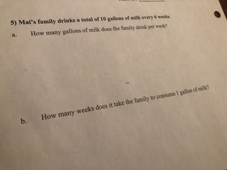 Please help, the answer I have for a is 1.6 gallons per week-example-1