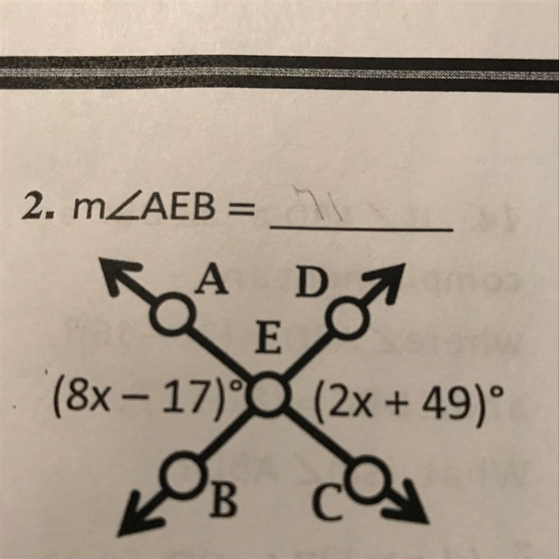 Find measure of angle AEB-example-1