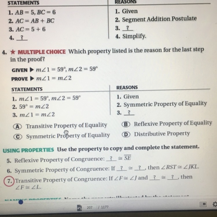 Please help with #4. I’m guessing it’s symmetric POE but I’m not sure.-example-1