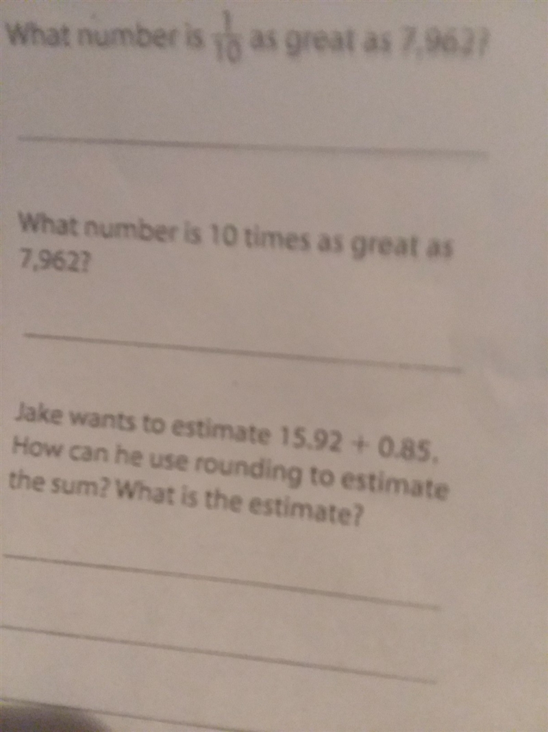 What number is 1/10 as great as 7,962.-example-1