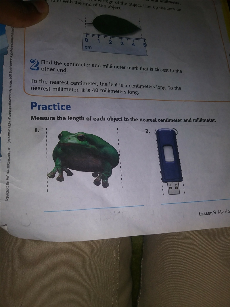 What is the length of each object to the nearest centermeter and millimeter-example-1