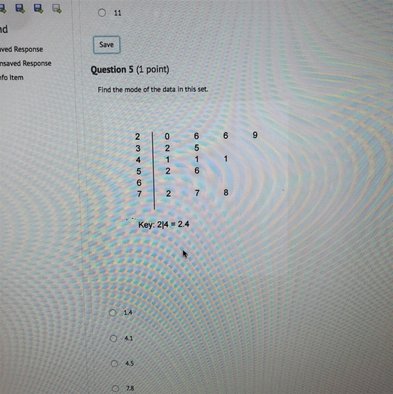 Find the mode of the data in this set.-example-1