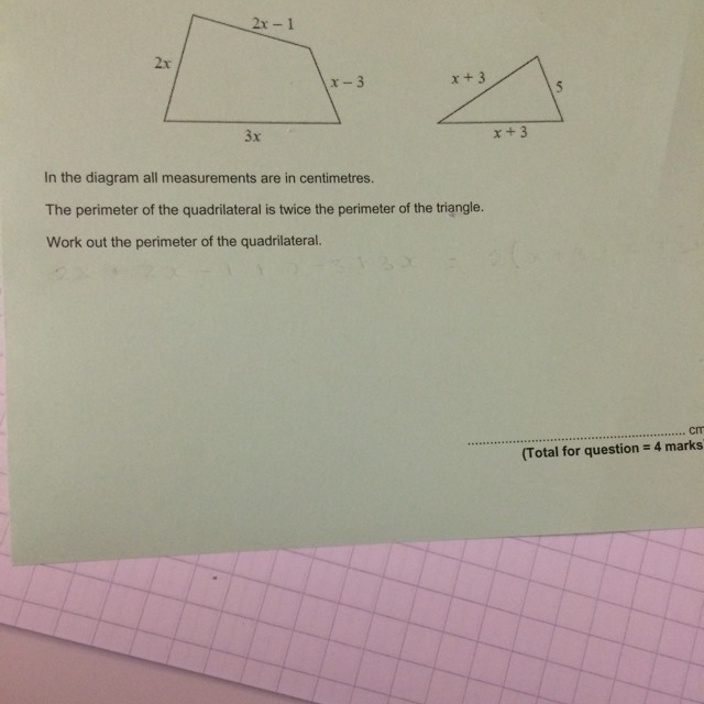 I want to know the perimeter of the quadrilateral and triangle-example-1