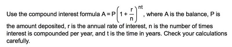 Find the balance in the account after the given period. $4,200 deposit earning 4.2% compounded-example-1