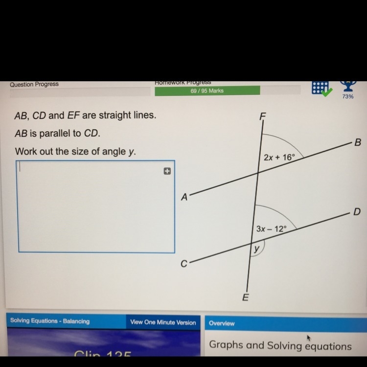 Work out the size of angle y.-example-1