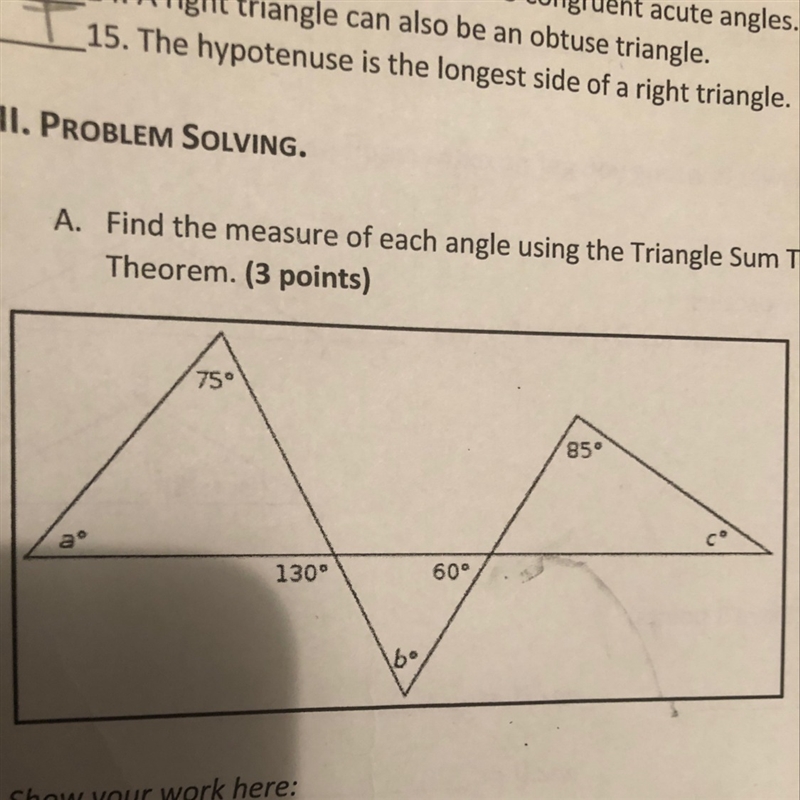 Find the measure of each angle using the triangle sum theorem and exterior angle theorem-example-1