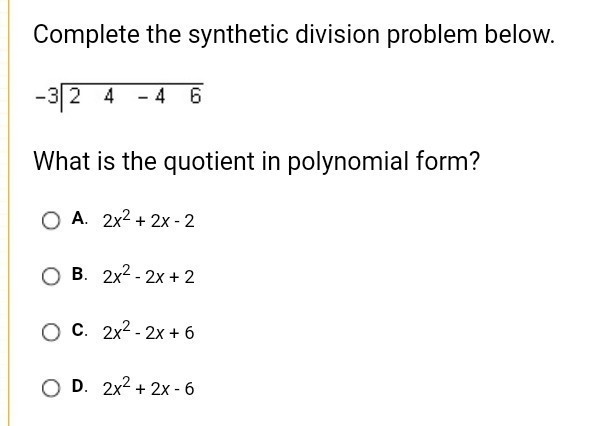 What is the quotient in the polynomial form?-example-1