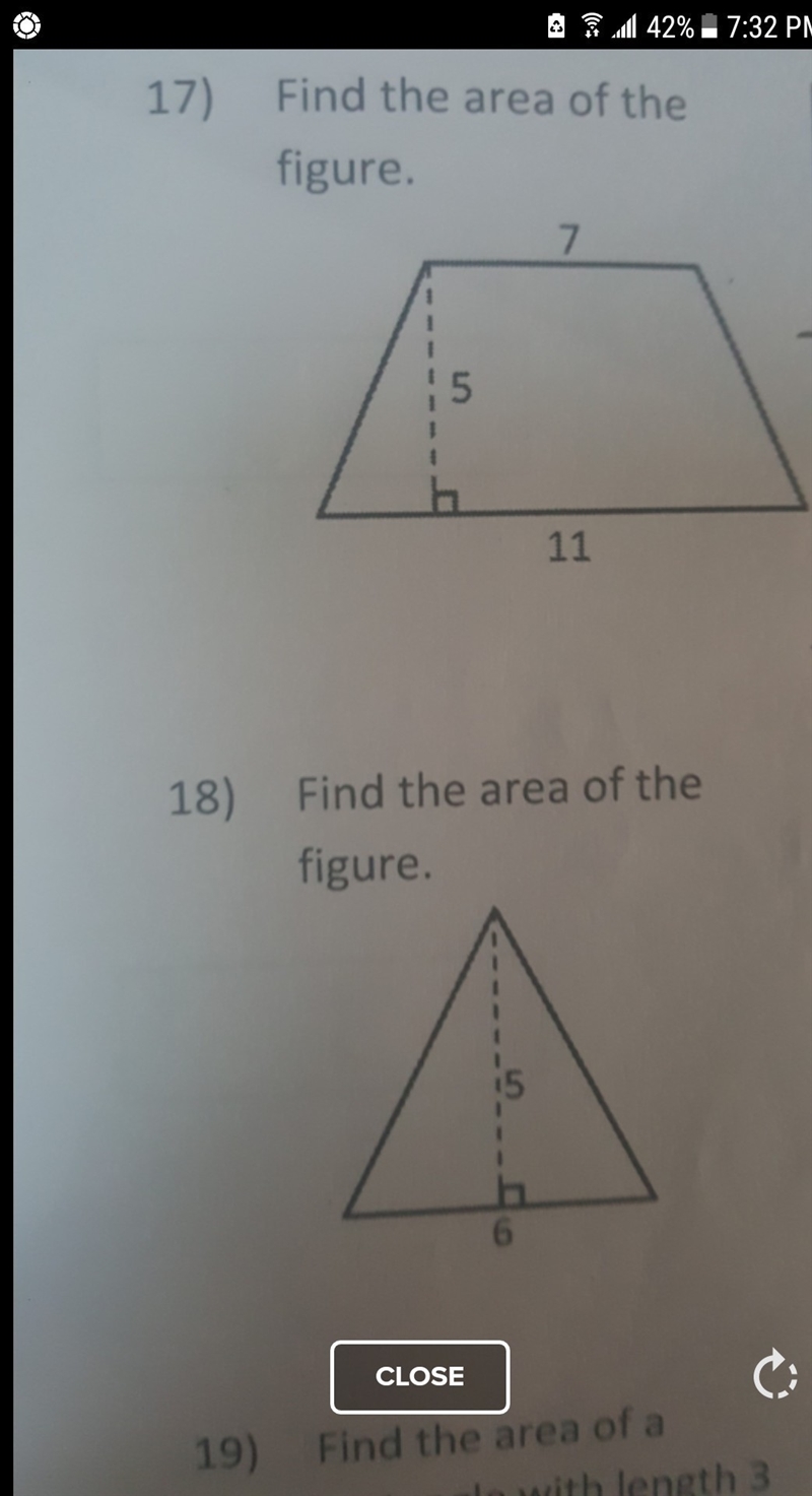 Find the area of the shapes below-example-1