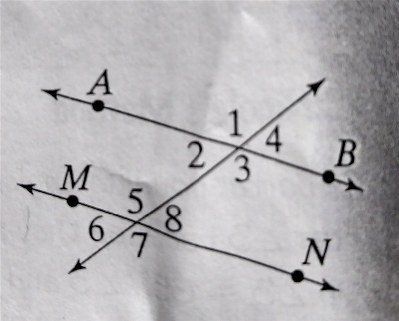 Name four pairs of correspondidng angles-example-1