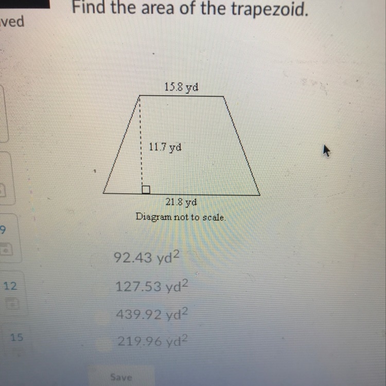 Find area of the trapezoid.-example-1