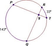 PLEASE HELP!!! What is the measure of ∠RST? A. 33° B. 176° C. 88° D. 143°-example-1