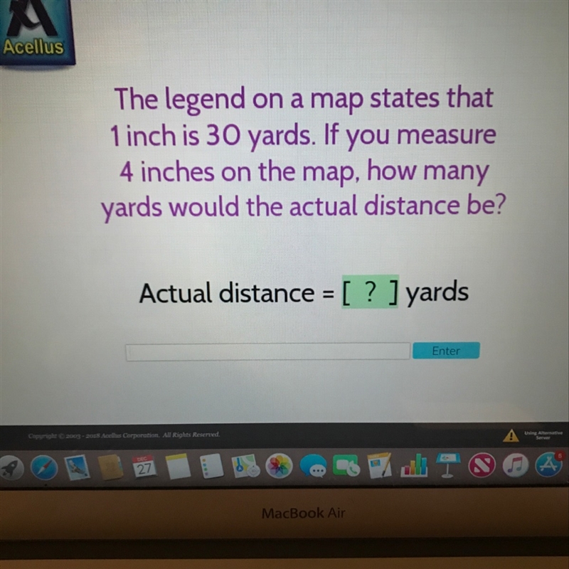 What’s the actual distance = yards?-example-1