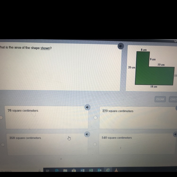 What is the area of the shape shown shown-example-1