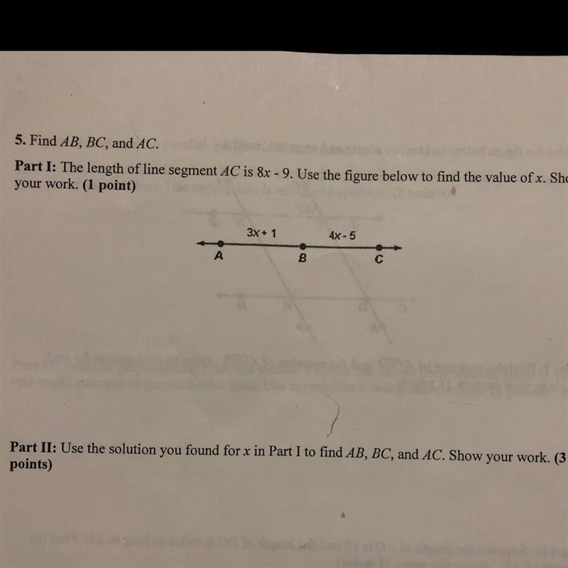 What is the length of line segment AC is 8x-9.-example-1