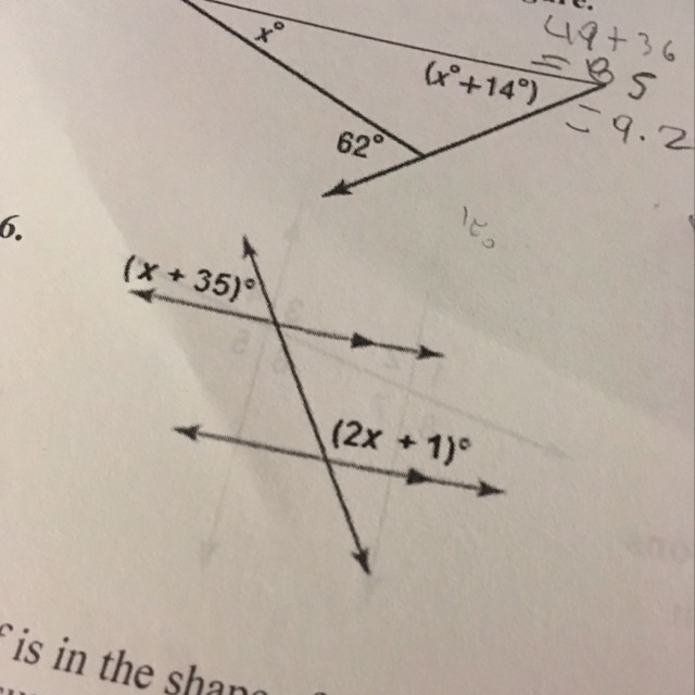 Find the value of x in each figure number 6-example-1