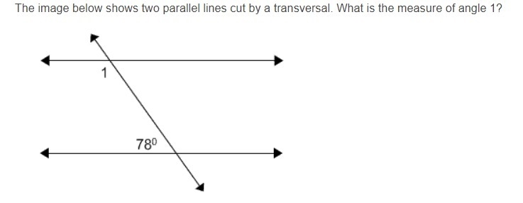 The image below shows two parallel lines cut by a transversal. What is the measure-example-1